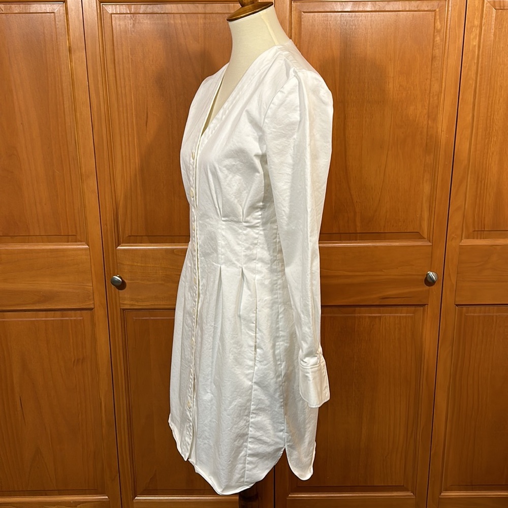 TIBI White Twill Shirt Dress EUC Size 6 - Picture 5 of 14